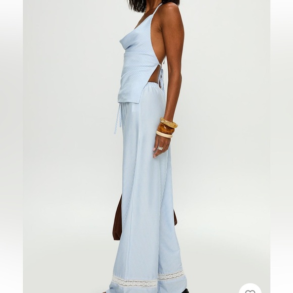 Striped Blue Wide-Leg Set - Picture 2 of 5